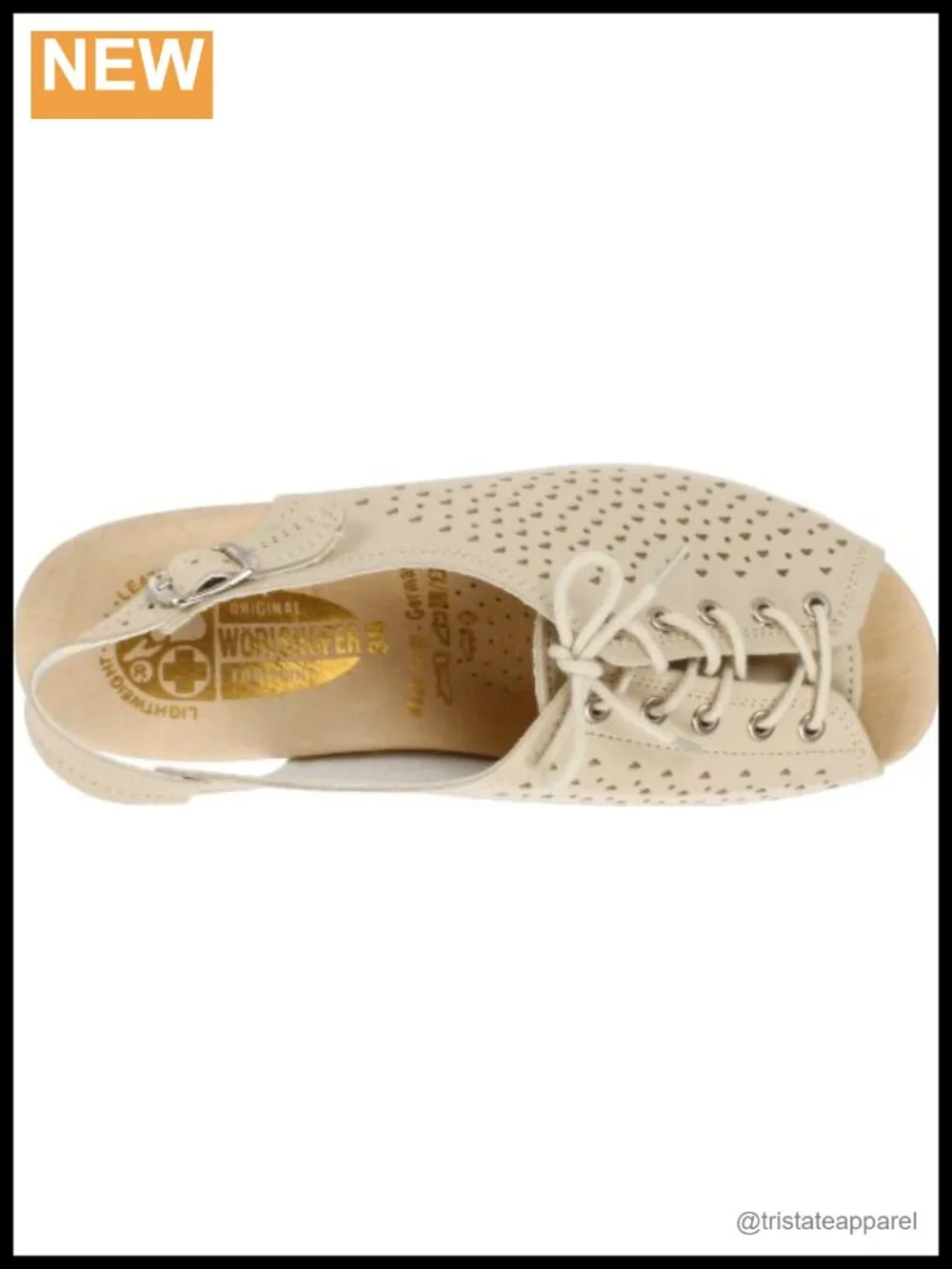 Worishofer 583 Slingback Leather Wedge Sandal Peep Toe Comfort